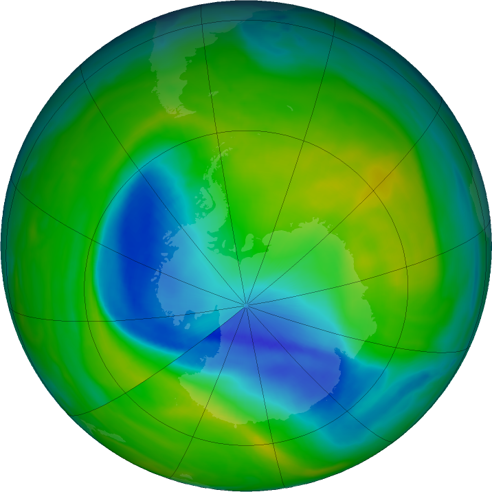 Antarctic ozone map for 24 November 2018
